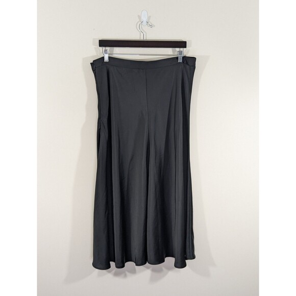 Banana Republic Black Satin Midi / Maxi Skirt Plus Size 18 Holiday Party Flowy - Picture 7 of 7